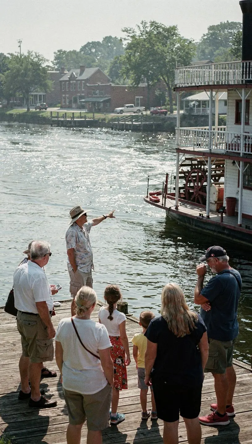 Rodzina ciesząca się wspólną wyprawą do historycznych miejsc w naturze.